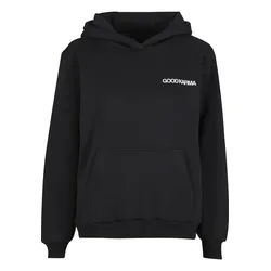 Kapuzenpullover MISS TEE "Miss Tee Back Around Ladies Fluffy Hoody", Damen, Gr. 3XL, schwarz, 70% Baumwolle, 30% Polyester, mehrfarbig, loose fit, ohne Ausschnitt, Pullover Kapuzenpullover