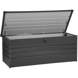 Beliani Auflagenbox Stahl graphitgrau 165/70 cm Cebrosa , Graphitfarben , Metall , 165x63x70 cm , Aufbewahrung & Schutzhüllen, Gartenboxen