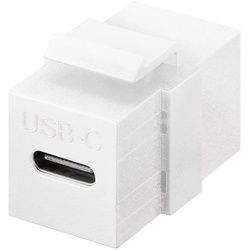 Goobay Keystone-Modul USB-CTM-Verbinder, USB 3.2 Gen 2 (10 Gbit/s), weiß - USB-CTM-Buchse > USB-CTM-Buchse