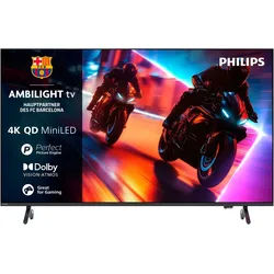 Philips 75MLED910/12 QLED Mini LED-Fernseher (189 cm/75 Zoll, 4K Ultra HD, Smart-TV, Ambilight, P5 Perfect Picture Engine, Dolby Vision, Gaming, Alexa) schwarz