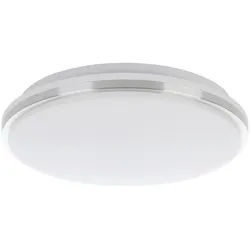 Eglo Led-Wandleuchte , Weiß, Nickelfarben , Metall, Kunststoff , rund , F , 6.5 cm , Lampen & Leuchten, Innenbeleuchtung, Wandleuchten