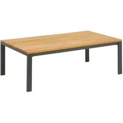 Ambia Garden Loungetisch , Anthrazit, Naturfarben , Holz, Metall , Eukalyptusholz , massiv , rechteckig , eckig , 65x40x120 cm , Gartenmöbel, Gartentische