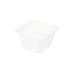 Greenbox Portionsbecher, quadratisch, 130 ml, 80 x 80 x 47 mm, Stapelbarer Einwegbecher für Take-away Gerichte, 1 Packung = 50 Stück