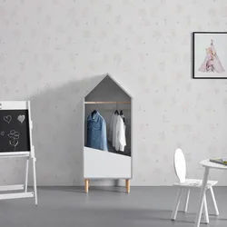 Kinderkleiderschrank Adelia Weiß/Grau ca. 48x116x30 cm