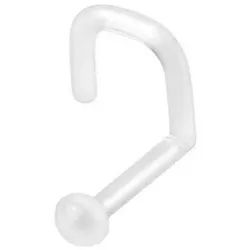 Order & Smile Schmuck Nasenpiercing Nasen Retainer: Nasenpiercing Spirale Bioflex durchsichtig weiß