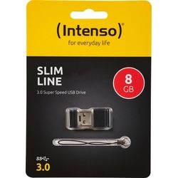 Intenso USB 3.0 Stick 8GB, Slim Line, schwarz Typ-A, (R) 100MB/s, Retail-Blister