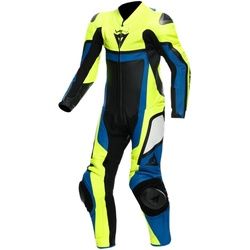 Dainese Gen-Z 1-Teiler Perforierte Kinder Lederkombi, blau-gelb, Größe 2XS