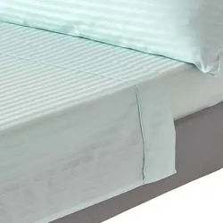 Homescapes Damast-Bettlaken ohne Gummizug, 100% Ägyptische Baumwolle , Blau , Textil , Gestreift , Rechteckig , 270x300 cm , Oeko-Tex® , Heimtextilien, Bettwäsche & Leintücher, Leintücher, Bettlaken