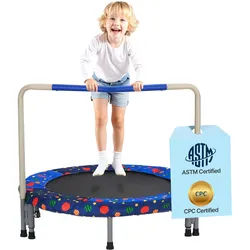 VEVOR Kindertrampolin Outdoor-Trampolin 91,44 cm faltbares Trampolin mit Griff, Rebounder-Trampolin Gartentrampolin für Kleinkinder, Geburtstagsgeschenk für Kinder ab 3 Jahren 100 kg belastbar Blau