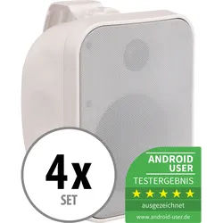 Pronomic OLS-5 WH Outdoor-Lautsprecher weiß 4x 80 Watt 4x Set