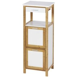 WENKO Regal, BxHxL: 34 x 89 x 30 cm, bambus/mitteldichte Faserplatte(MDF), braun/weiß