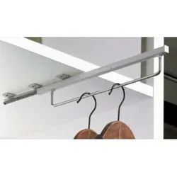 Hettich Kleiderbügelhalter mit Auszugsführung auf Quadro Basis, 350 mm, silber