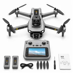 Goldstern-Tech RC-Quadrocopter (GPS Drohne mit 4K, Fernbedienung mit Live-Display, 600m Reichweite), 4K Kamera, 360° Laser-Hinderniserkennung, Follow-Me, Auto-Return