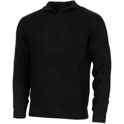 MFH Troyer Pullover mit Reißverschluss schwarz M