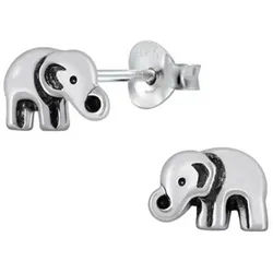 Order & Smile Schmuck Paar Ohrstecker Kinderohrstecker: Mädchen Ohrringe Silber „Elefant“ bunt
