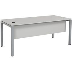 Furni24 Schreibtisch Schreibtisch Tetra, 160 x 80 x 75 cm, grau Dekor/silber RAL 9006