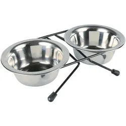 TRIXIE Napf-Set Eat on Feet Stainless Steel Bowl Set 200 ml | Ø 10 cm