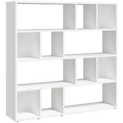 vidaXL Bücherregal NA Bücherregal Raumteiler Weiß 105x24x102 cm Regal weiß