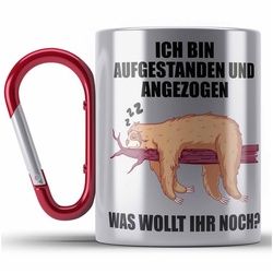 Trendation Thermotasse Fauler Kollege Geschenk Arbeitskollege Lustige Edelstahl Tasse mit Spr rot