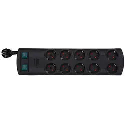 brennenstuhl® Steckdosenleiste »Primera Line«, 10-fach, Kabellänge: 2 m, IP20 - schwarz