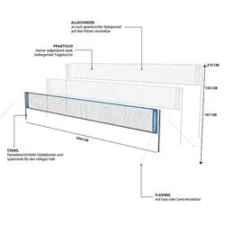 Hudora Netz Tennis/Badminton/Federball/Volleyball höhenverstellbar - Breite 6 Meter