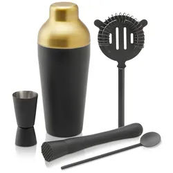 Cocktail-Set Glamour in Schwarz/Goldfarben,5-teilig
