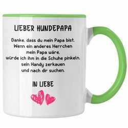 Trendation Tasse Trendation - Hunde Papa Geschenk Tasse mit Spruch für Hundepapa grün