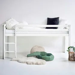 Mid.you Hochbett , Weiß , Holz , Kiefer , massiv , Höhe ca. 9 cm , seitenverkehrt montierbar , 70x160 cm , alternative Größen erhältlich , Babymöbel & Kindermöbel, Kinderzimmer & Jugendzimmer, Kinderbetten, Hochbetten