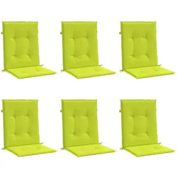 vidaXL Gartenstuhlauflagen 6 Stk. Hellgrün 100x50x4 cm