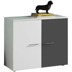 Carryhome Kinderkommode , Graphitfarben, Weiß , Kunststoff , 4 Fächer , 90x74x37 cm , Beimöbel erhältlich , Babymöbel & Kindermöbel, Babyzimmer, Babyregale & Kinderregale