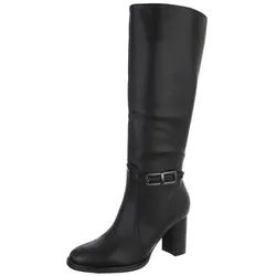 Ital-Design Elegante Damenstiefel mit Blockabsatz und Schnalle High-Heel-Stiefel (90756018) Blockabsatz Stiefel in Schwarz schwarz 36 EU