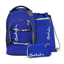 satch pack ADVENTURE Schulrucksack Set Blue Climber