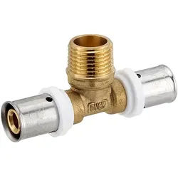 Pressfitting-T-Stück 16 x 2,0 - 1/2 Zoll Außengewinde - 16 x 2,0 mm für MV-Rohr