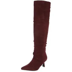 Ital-Design Elegante knöchelhohe Stiefel für Damen, vielseitig und komfortabel Overkneestiefel (90726786) Pfennig-/Stilettoabsatz Stiefel in Weinrot rot 36 EU