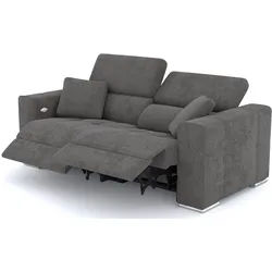SOFA QUARTZ 3-Sitzer mit 2 Relaxfunktionen, dunkelgrau