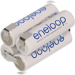 Akkuman Eneloop AA F2x2 Würfel BK-3MCCE mit Lötfahne Modellbau Akkupack 4,8V Ni-MH