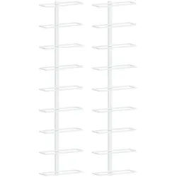vidaXL Weinregal Wand-Weinregal für 9 Flaschen 2 Stk. Weiß Eisen, 1-tlg. weiß