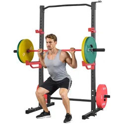 VEVOR Power Cage Squat Rack 454 kg Belastbar, multifunktionales Power Rack für Heimfitnessstudio mit 4 Bandhalterungen & verstellbarem J-Haken & Sicherheitsstangen für Klimmzüge mit Langhantel
