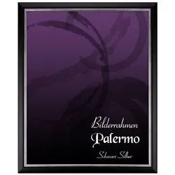 Einzelrahmen Bilderrahmen Palermo, (1 Stück), 40x40 cm, Schwarz Silber, Holz schwarz|silberfarben 40 cm x 40 cm