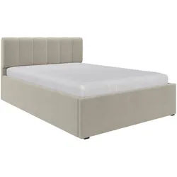 Stylife Polsterbett , Beige , Holz , Buche , Schichtholz , 140x200 cm , gepolstertes Kopfteil, in verschiedenen Größen erhältlich, bodentiefer Einstieg,nicht verstellbar , Schlafzimmer, Betten, Polsterbetten