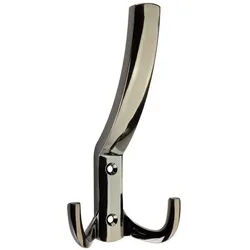 SO-TECH® Garderobenhaken JULIE STRONG - extra stabile Ausführung - Lochabstand 32 mm (1 St), Variante lang, Höhe 145,5 mm, Chrom dunkel silberfarben 7.65 cm x 14.55 cm