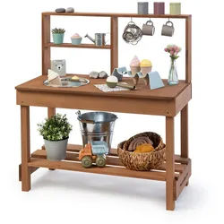 Muddy Buddy Matschküche , Braun , Holz, Metall , Zypresse , massiv , 40x90x80 cm , EN 71 , mit Holzschutz vorbehandelt , Spielzeug, Holzspielzeug