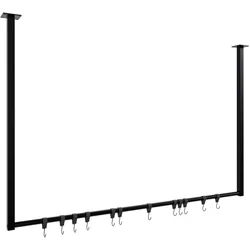 TPFLiving Kleiderstange Arvada (Robuste Konstruktion aus pulverbeschichtetem Stahl, bis 50 kg Traglast, Verschiedene Höhen (60 / 80 cm) und Breiten (60 / 80 / 100 / 120 cm), Robuste Konstruktion aus pulverbeschichtetem Stahl, bis 50 kg Traglast schwarz