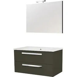 Evenes Badmöbel-Set EDIA Serie MAB, graphit matt, 2 Auszüge, Breite 853 mm - 93 258 10