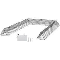 VEVOR Hühnertunnel, 600 x 400 x 61,5 cm, Hühnerstall für den Hof, tragbare Freilaufgehege für draußen mit Eckrahmen, 2 Sets, geeignet für Hühner, Enten, Kaninchen