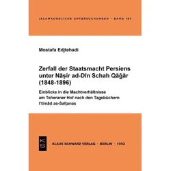 Zerfall Der Staatsmacht Persiens Unter Nasir Ad-Din Schah Qagar (1848-1896) - Mostafa Edjtehadi, Kartoniert (TB)