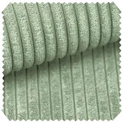 novely® Stoff PORTO - Polsterstoff in Breitcord-Optik - Ultraweicher Möbelstoff, Samtige Haptik, Reißfest, Fusselfrei, Robust, Meterware, 1lfm grün
