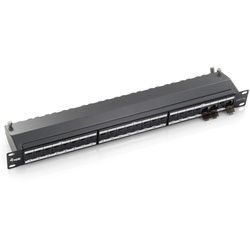 Equip Patch Panel - Patch Panel - CAT 6a - STP - RJ-45 X 24 - Schwarz, RAL 9005 ...