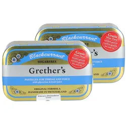 Grethers Blackcurrant Silber zuckerfreie Pastillen