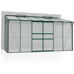 Vitavia Gewächshaus Osiris/Ida 7800 inkl. 2 Dachfenster - 7,8 m2 4 mm Hohlkammerplatten dunkelgrün